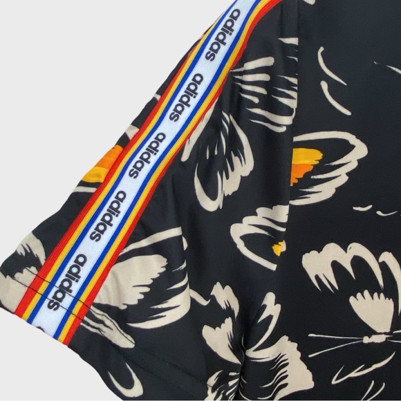 Adidas x Farm Rio Black White Orange Butterfly Multicolor Stripe Dress Size XL - Picture 5 of 8